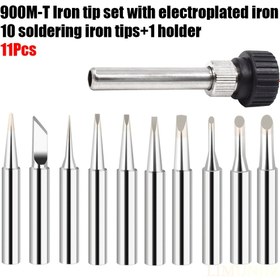 Resim 11 Parça/Set 900M-T Serisi Bakır Tabanlı Lehim Ucu Seti Elektrokaplama ve Değiştirilebilir Düşük Sıcaklıkta Lehimleme Şekilleri I B K 1.2D 1.6D 2.4D 3.2D 2C 3C 10 Adet Uç +1 Tutucu 