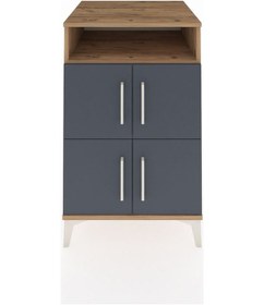 Resim Kronos Komodin 2 Raflı 4 Kapaklı 60x59x96 Çam-antrasit Çam 