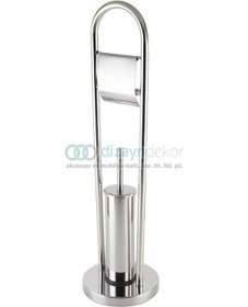 Resim Ayaklı Klozet Fırçalık Takımı 430 Kalite Paslanmaz Çelik 