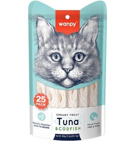 Resim Wanpy Ton Balıklı ve Morina Balıklı Sıvı Krema Kedi Ödülü 25 x 14 G 