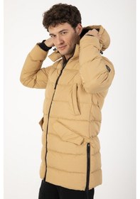 Resim Maraton Sportswear Regular Erkek Kapşonlu Uzun Kol Basic Camel Mont 21262-camel Camel 