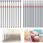 Resim 10 Adet Ters Konik Top Şekilli 3/32'' Tırnak Temizleme Ucu, Profesyonel Karbür Tırnak Altı Temizleyici, Ölü Deri İçin Bej Renkli Seramik Bitler, Başlangıç Seti, İnce Kesim 