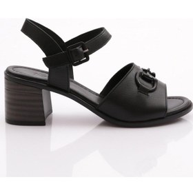 Resim Dgn 1175 Kadin Topuklu Sandalet 1175-2497-R1534 Siyah 