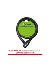 Resim Xbyc 81902 2 Metre 25 2000 Mm Halat Kilit Anahtarlı Yüksek Güvenlikli Motosiklet Kilidi 