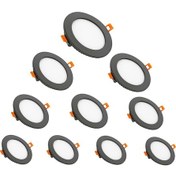 Resim Maxled 10 Adet 3w Siyah Slim Led Panel 6500k Beyaz Mx-1016 Siyah Kasa 