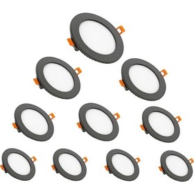 Resim Maxled 10 Adet 3w Siyah Slim Led Panel 6500k Beyaz Mx-1016 Siyah Kasa 