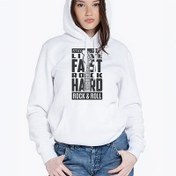 Resim Rock & Roll Tasarımlı Kapşonlu Kadın Sweatshirt 