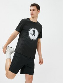 Resim Koton Spor Tişört Baskılı Futbol Temalı Bisiklet Yaka Kısa Kollu 