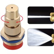 Resim Heavy-Duty Ayarlanabilir Pirinç Sis Memesi, Bahçe Sulama, Soğutma Sistemleri, Çimler, Seralar ve Araba Yıkama için G1 / 2 "Metrik Dişli Atomize Püskürtücü - Mavi ve Kırmızı Yıkayıcı Dahil, Şeffaf Gövde | Sağlam Yapı, Çim İçin Püskürtücüler 