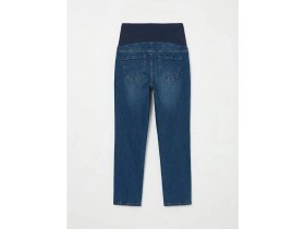 Resim LC Waikiki Indigo Renkli Karın Panelli Mom Fit Hamile Jean Pantolon Günlük Kullanım İçin Rahat 