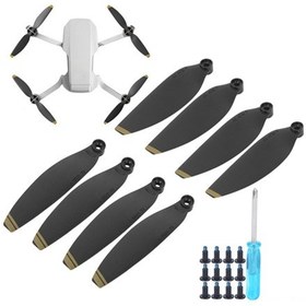 Resim Geeroyoo Mavic Mini İçin 8 Adet Drone Kanadı, Siyah Altın Kenar, Dayanıklı Plastik, Hızlı Değişim, Düz Uçuş Ve Güçlü İtki Sağlar 