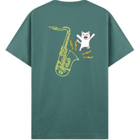 Resim Saksafon Kedo - Regular T-Shirt - Yeşil / S 