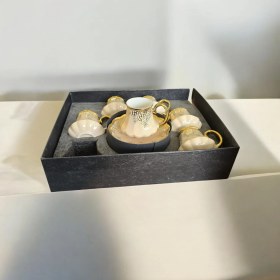 Resim İpek Porselen 6'lı Kahve Fincan Takımı 
