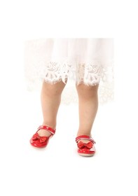 Resim Kiko Kids Taşlı Cırtlı Kız Çocuk Fiyonklu Babet Ayakkabı Ege 204 Rugan Kırmızı 