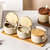Resim 2/3 adet Baharat Tencere Seti, Mutfak Baharat Şişesi, Baharat Konteyneri, Tabak ile Tuz ve Karabiber Şişesi, Karabiber Konteynerleri, Yemek Depolama Kutusu ile Kaşık - Ev ve Restoran Kullanımı için - Yemekseverler ve Şefler için Mükemmel Hediye - Ev Yaptırma için Mükemmel Hediye 