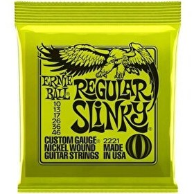 Resim Ernie Ball P02221 10-46 Elektro Gitar Teli Regular Slinky Nickel 