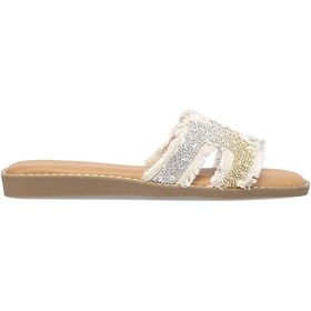 Resim Guja 25y177-1 Kadın Taşlı Düz Terlik Bej Bej 