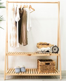 Resim WOODENSA Konfeksiyon Askılık Iki Raflı Wdn617 