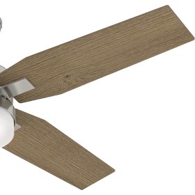 Resim Hunter Fan Mercado Fırçalanmış Nikel 127 cm Aydınlatmalı Tavan Vantilatörü 