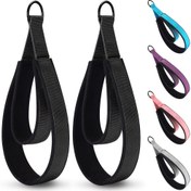 Resim 1 adet Pilates Kayışı, Çift Döngü Tasarımı, Artan Kalınlıkla Rahat, Fitness D-Ring Çift Döngü Kayışı, Pilates Ekipmanı D-Ring Kayışı, 1 adet Evrensel Orta Gerilim Naylon Pilates Reformer Ayak Kayışı, Kalınlaştırılmış D-Ring ile Taşınabilir Fitness Aksesuarı, Yoga ve Egzersiz için Uygun. 