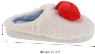 Resim VALICLUD Peluş Elma Terlikler Kışlık Sıcak Yenilikçi Karikatür Meyve Ev Terlikleri Kadın ve Erkek İçin Yumuşak Kaymaz Tabanlı Rahat Peluş Ayakkabılar 