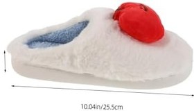 Resim VALICLUD Peluş Elma Terlikler Kışlık Sıcak Yenilikçi Karikatür Meyve Ev Terlikleri Kadın ve Erkek İçin Yumuşak Kaymaz Tabanlı Rahat Peluş Ayakkabılar 
