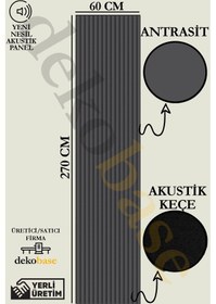 Resim Antrasit 60x270 Cm Yeni Nesil Akustik Ahşap Duvar Paneli 