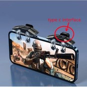 Resim Js65 Darbe Tarzı 2pc-js65 Pubg Denetleyicisi Için Altı Parmak Kontrol Gamepad Tetik Cep Telefonu Gamepad Joystick Amaç Ç 