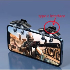 Resim Js65 Darbe Tarzı 2pc-js65 Pubg Denetleyicisi Için Altı Parmak Kontrol Gamepad Tetik Cep Telefonu Gamepad Joystick Amaç Ç 