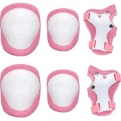 Resim Shishi Aututer Çocuk Kaykay Spor Güvenliği Koruyucu Dişli Diz Dirsek Bilek Koruma Pad Kişi Pembe (Yurt Dışından) 