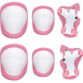 Resim Shishi Aututer Çocuk Kaykay Spor Güvenliği Koruyucu Dişli Diz Dirsek Bilek Koruma Pad Kişi Pembe (Yurt Dışından) 