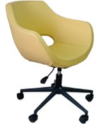 Resim Bilgisayar Sandalyesi Çalışma Koltuğu Siyah Metal Ayaklı Sarı Ren 