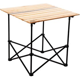 Resim Katlanabilir Ahşap Kamp ve Piknik Masası XL - Akordion - (54026) - Taşıma Çantalı 