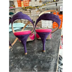 Resim Lo Mejor Shoes Sessiz Işık Fuşya Tango Dans ve Salon Ayakkabısı 8,5 cm 13 Pont Koni Model Topuk Kelebek Model 