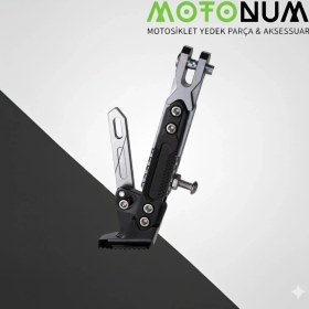 Resim Motonum Kymco Agility 125 Yükseklik Ayarlı Metal Yan Sehpa-Siyah DETAYLI-AYK1049 
