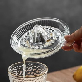 Resim Esmo Home Limon Sıkacağı Cam Portakal ve Narenciye Sıkacağı Manuel Şeffaf Cam Kolay Temizlenir Kulplu Taze Meyve Suyu Sıkacağı 