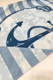 Resim HOME Çizgili Çapa Desen Dijital Baskılı 75x150 Cm Plaj Havlusu LACİVERT 80 x 150 