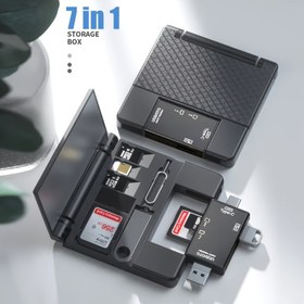 Resim 7'si 1 Arada Çok Fonksiyonlu OTG Kart Okuyucu, Mini SD / U Kart Okuyucu ile Tip C, Kablosuz Bağlantı, Mat Plastik Kaplama, Erkek Dişli Bağlantı, Veri İletimi, Dijital Kamera, Akıllı Telefon, Tabletler için, Depolama Kutusu Dahil 