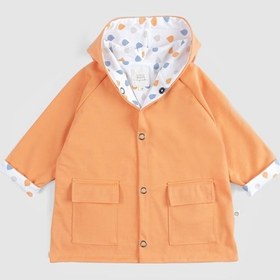 Resim Kapüşonlu Organik Pamuklu Bebek Yağmurluğu Coppe Turuncu 
