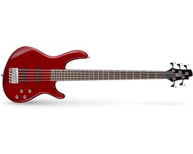 Resim Cort AB5PLUSTR Action Serisi Plus 5 Telli Bas Gitar - Trans Kırmızı (Başlangıç/Orta Seviye) | Aktif Manyetik Sistemi, Ergonomik Gövde Tasarımı ve Şeffaf Parlak Cila 