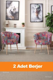 Resim LOVİSSE HOME Milano Berjer Set - 2 Adet, Tekli Koltuk, Ofis, Balkon, Bekleme, Çay Seti, Lobi 