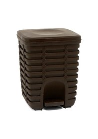 Resim Primanova Palm Kahverengi Pedallı Çöp Kovası 9 Litre İç Kovalı Kahverengi 