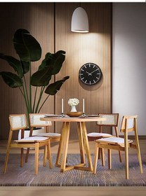 Resim Tokyo Natural Ahşap Masa Sandalye Takımı 110x110 Natural 