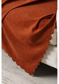 Resim Kiremit Battal Boy Kollarınıda Kapatan Çift Taraflı Çekyat Koltuk Örtüsü Şalı 