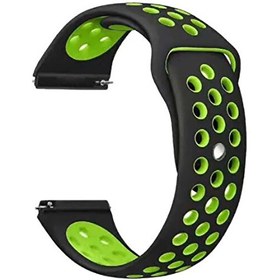 Resim Samsung Active 2 44 MM Delikli Çift Renk Silikon Yeşil Kordon 