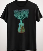 Resim GreenMint Unisex Siyah Surreal Living Gitar Guitar 2 