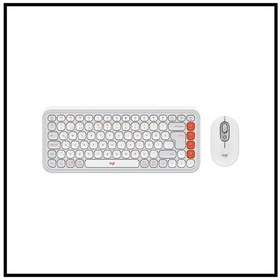 Resim Logıtech Pop Icon Combo, Beyaz-turuncu, 920-013076, Kablosuz, Türkçe Q, Klavye Mouse Set Diğer 