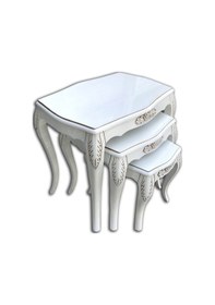 Resim Zigon Madolyon Kayın Avangart Aslan Ayak Oymalı Parlak Beyaz Lak 