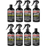 Resim Mertox Otomobil Araç Araba Oto Temizlik Seti Şampuan+Iç Detay+Motor+Hızlı Cila+Torpido+Lastik+Jant+Pasta 8X500ML 