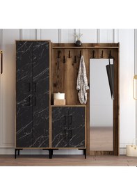 Resim Variant Variant Berlin Abc Portmanto Ceviz/Siyah Mermer 